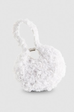 Patrizia Pepe Bangle Bag Fluffy Valkoinen | PJB206793