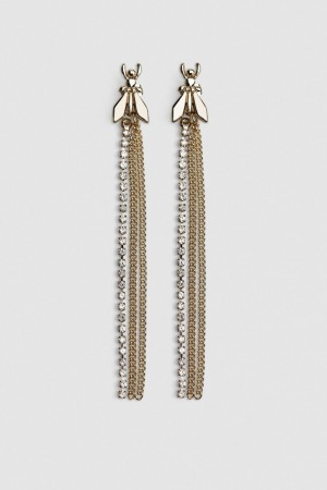 Patrizia Pepe Brass And Glass Earrings Kultaiset | XGP842093