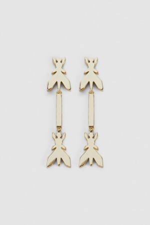 Patrizia Pepe Brass Drop Earrings Kultaiset | KGX736154