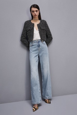 Patrizia Pepe Denim Pants With Rhinestones Vaaleansininen | JSO083549