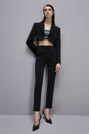 Patrizia Pepe Essential Cigarette Pants Mustat | CGX436517