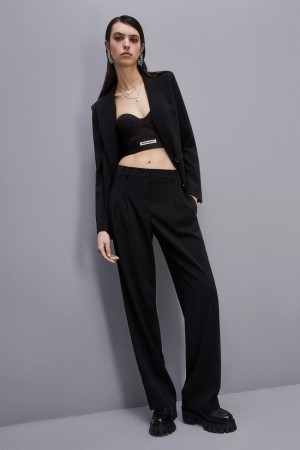 Patrizia Pepe Essential Crepe Pants Mustat | IWD529104