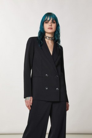 Patrizia Pepe Essential Double-breasted Jacket Mustat | CHW129508