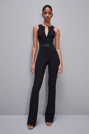 Patrizia Pepe Essential Stretch Technical Jersey Bodysuit Mustat | FHT405873