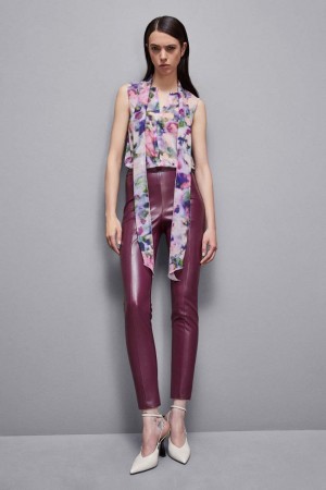 Patrizia Pepe Faux Leather Leggings Violetit | MHP152893