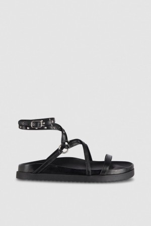 Patrizia Pepe Flat Sandals With Laces Mustat | XJH147356