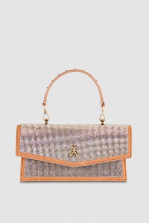 Patrizia Pepe Fly Bamby Shoulder Bag With Rhinestones Pinkki | XST538196