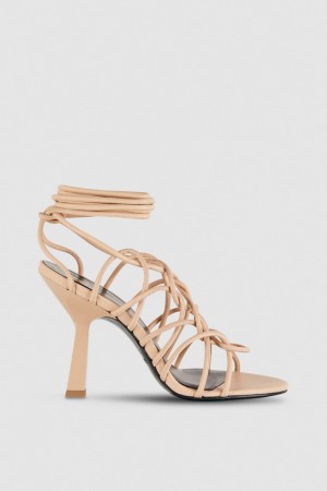 Patrizia Pepe Heeled Ankle Sandals Beige | RAG713892