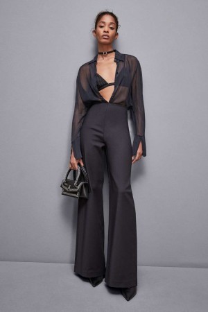 Patrizia Pepe High-waisted Palazzo Pants Mustat | IGD639480