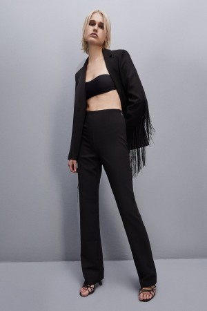 Patrizia Pepe High-waisted Slim Pants Mustat | UIO215796