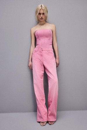 Patrizia Pepe Low Waist Straight Pants Pinkki | MOP123946