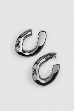 Patrizia Pepe Metal Earrings Mustat | UVJ879240