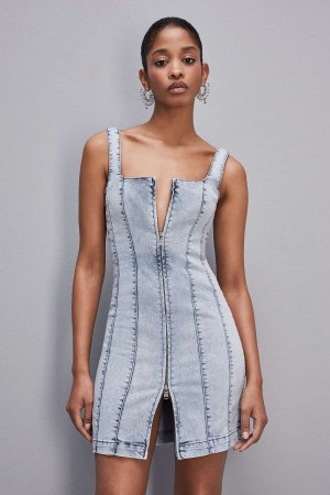 Patrizia Pepe Sleeveless Denim Mini Dress Vaaleansininen | AXG796451