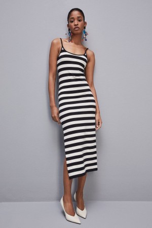 Patrizia Pepe Slim Jersey Dress With Cotton Straps Valkoinen | CXW257968