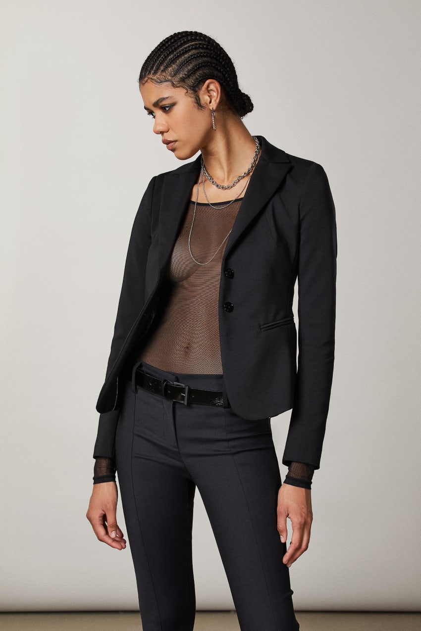 Patrizia Pepe 2-button Slim Jacket Mustat | EQU197340