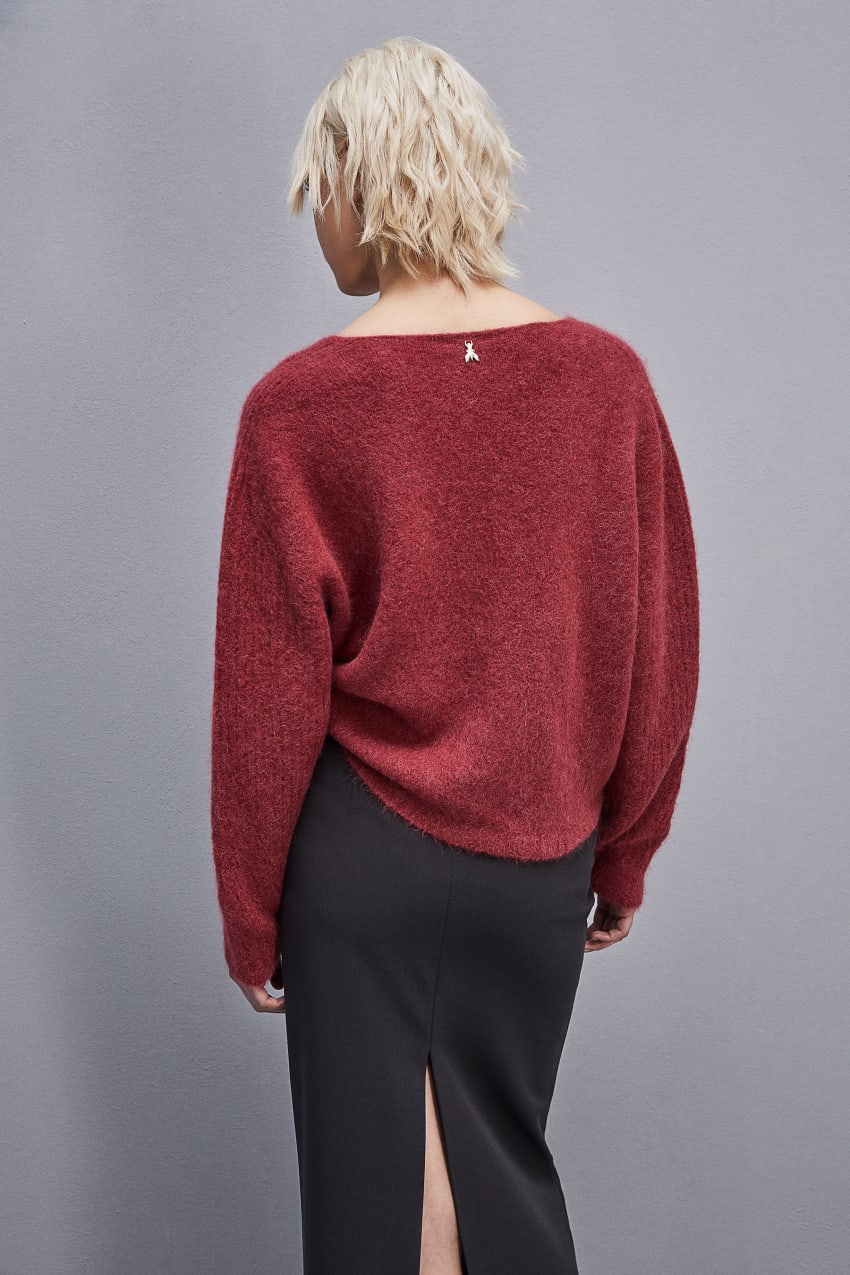 Patrizia Pepe Alpaca-blend Sweater With V-neck Punainen | KLQ180657