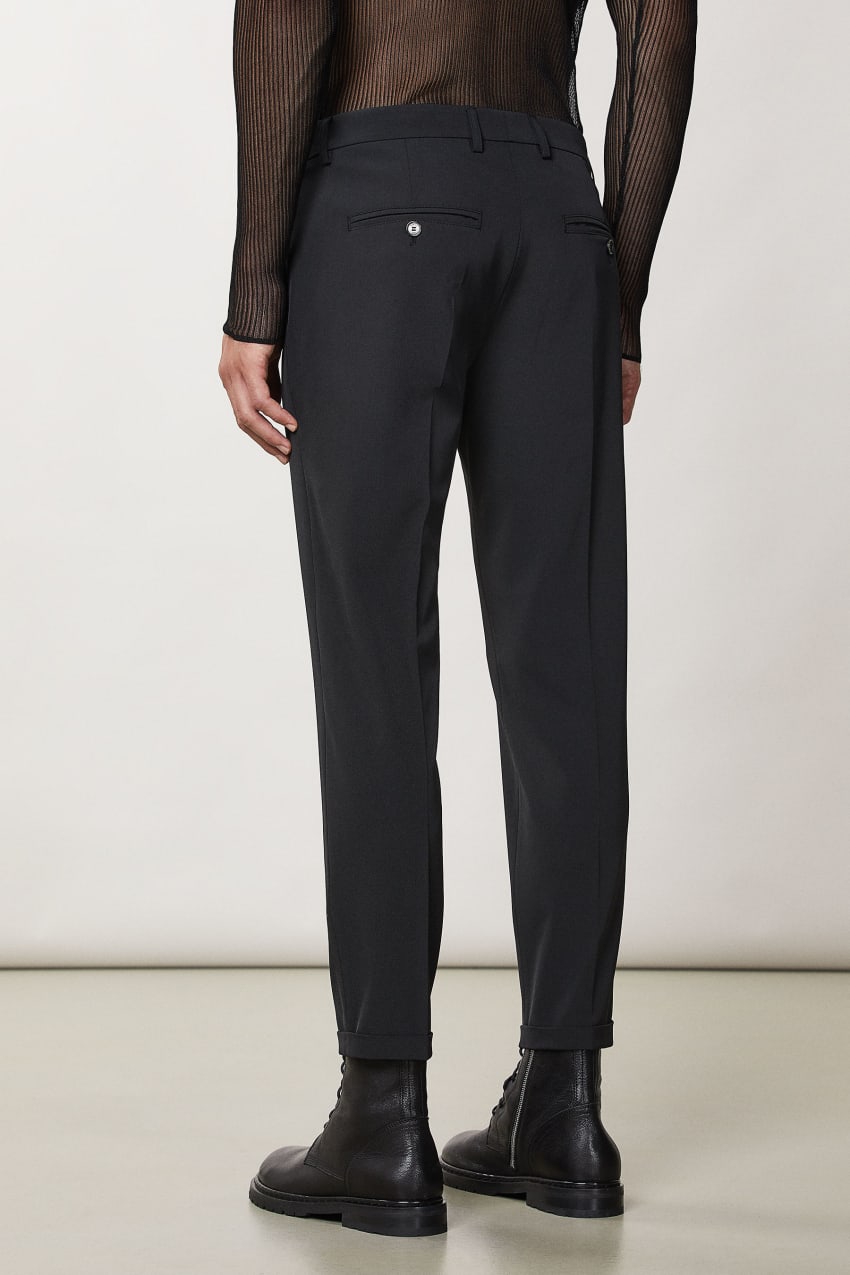 Patrizia Pepe Ankle Pants With Zipper Mustat | ELW216843