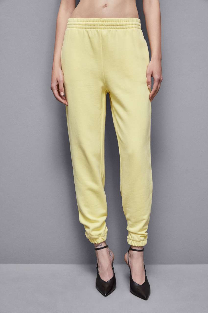 Patrizia Pepe Cotton Fleece Jogger Pants Keltainen | EHS308564