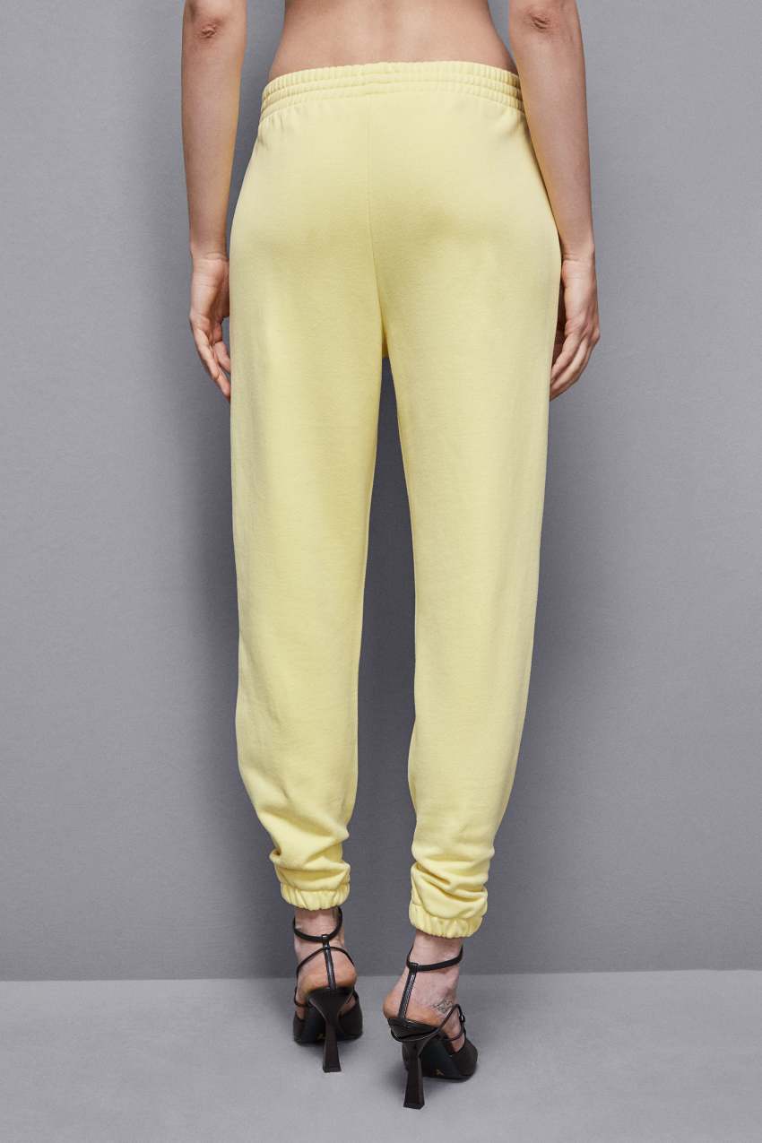 Patrizia Pepe Cotton Fleece Jogger Pants Keltainen | EHS308564