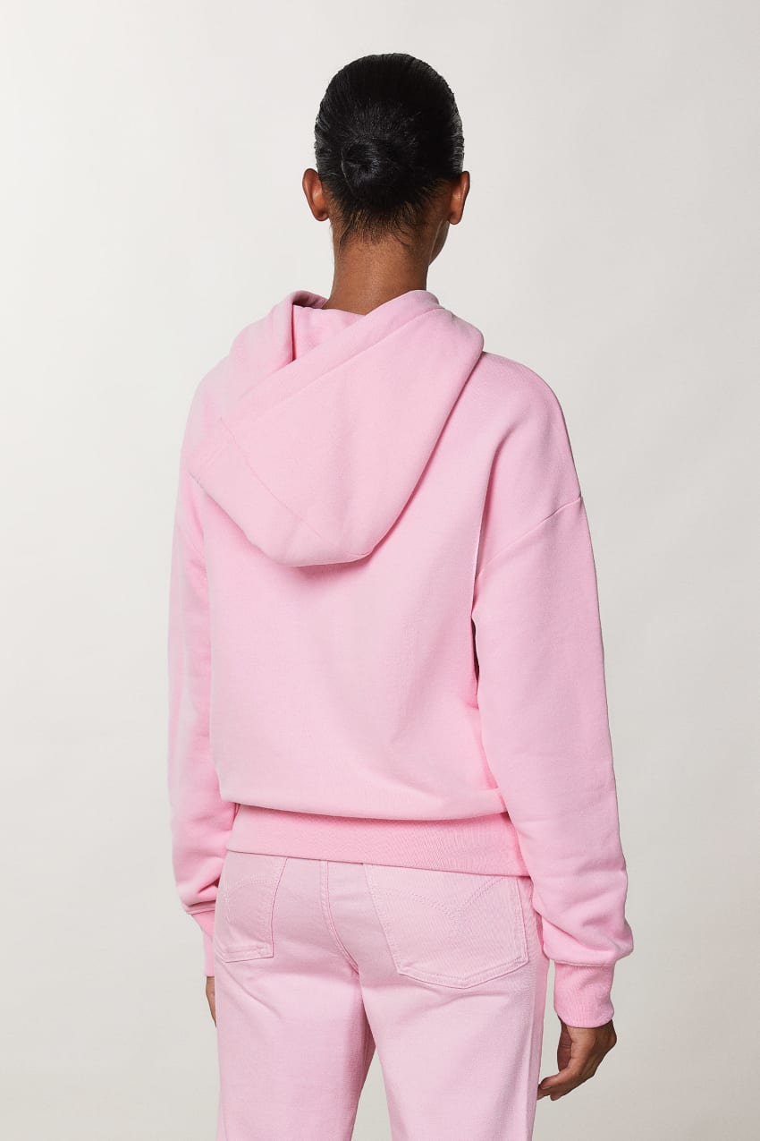 Patrizia Pepe Cotton Sweatshirt With Hood Pinkki | PJX098132