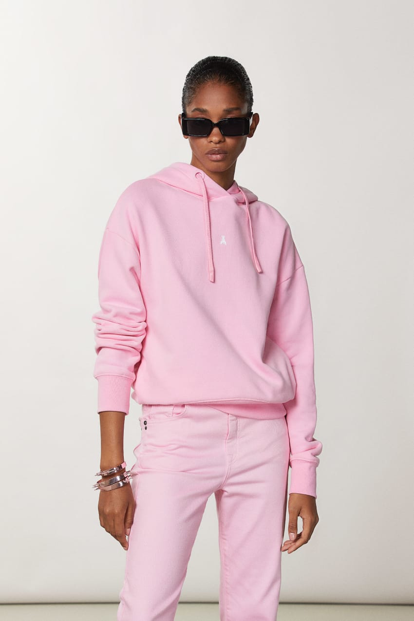 Patrizia Pepe Cotton Sweatshirt With Hood Pinkki | PJX098132