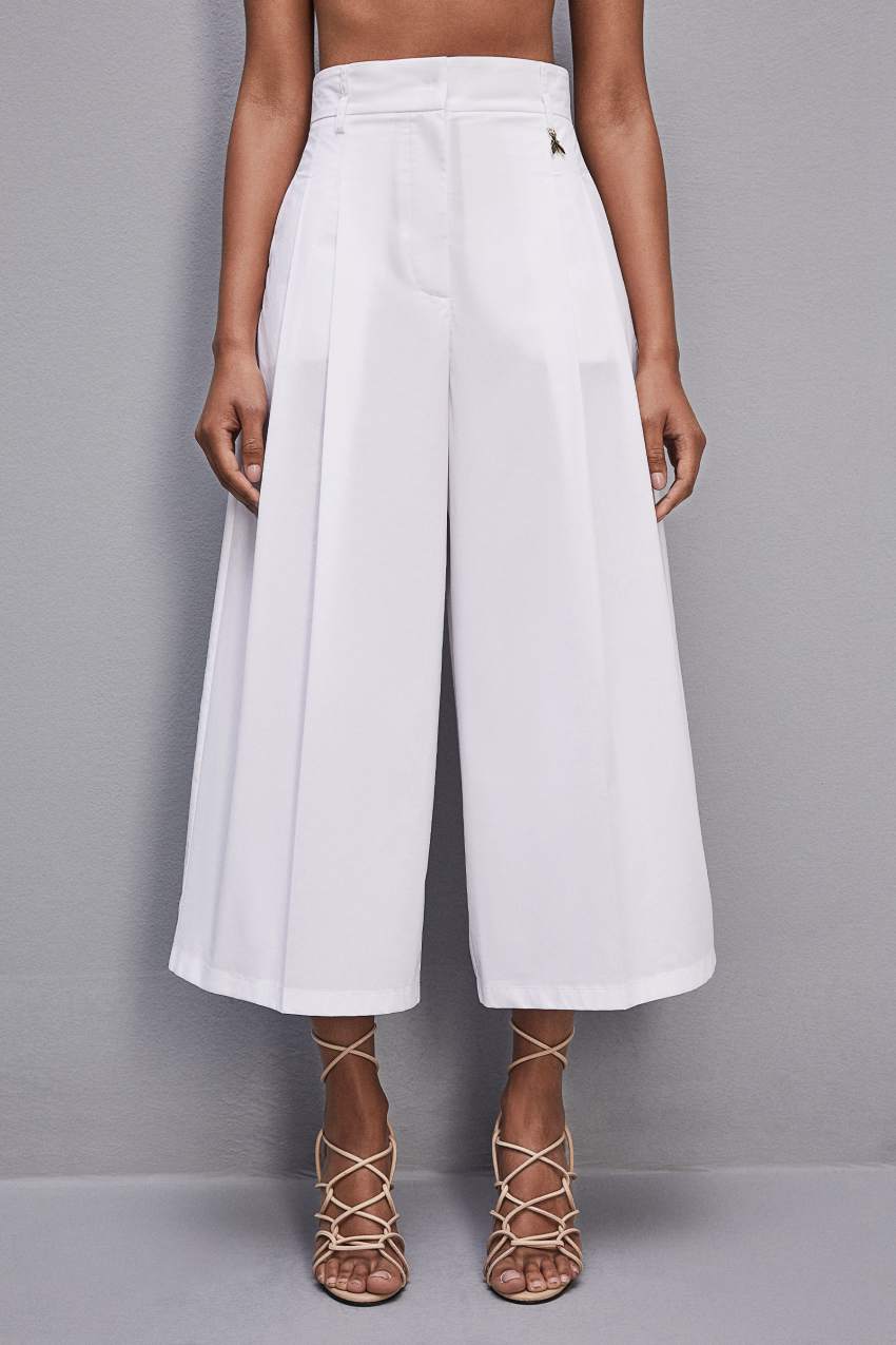 Patrizia Pepe Cropped Over Fit Pants Valkoinen | PSO152403