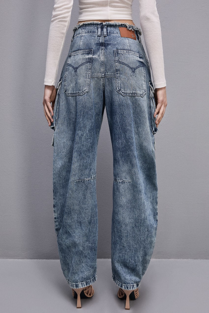 Patrizia Pepe Denim Cargo Pants Vaaleansininen | NBX480173