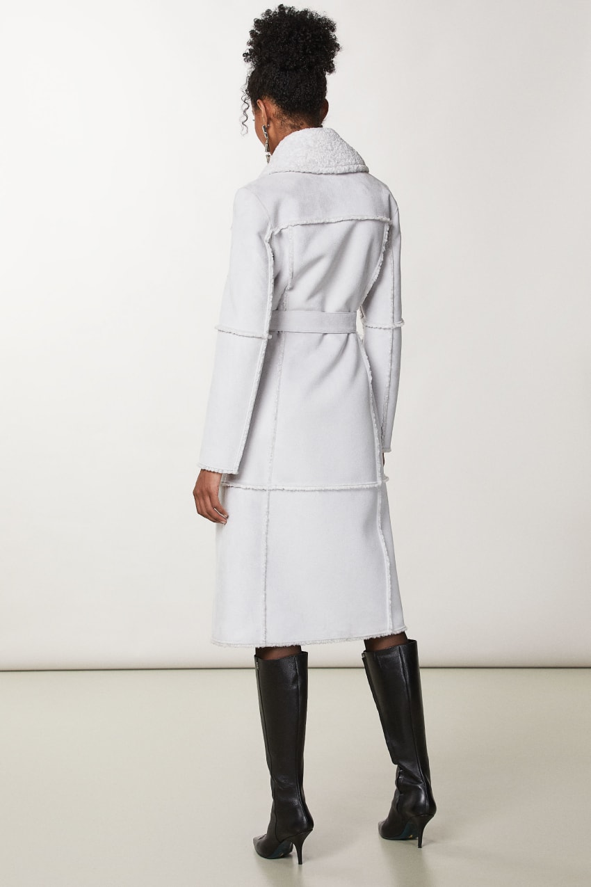 Patrizia Pepe Double Breasted Double Face Coat Valkoinen | RQX289537