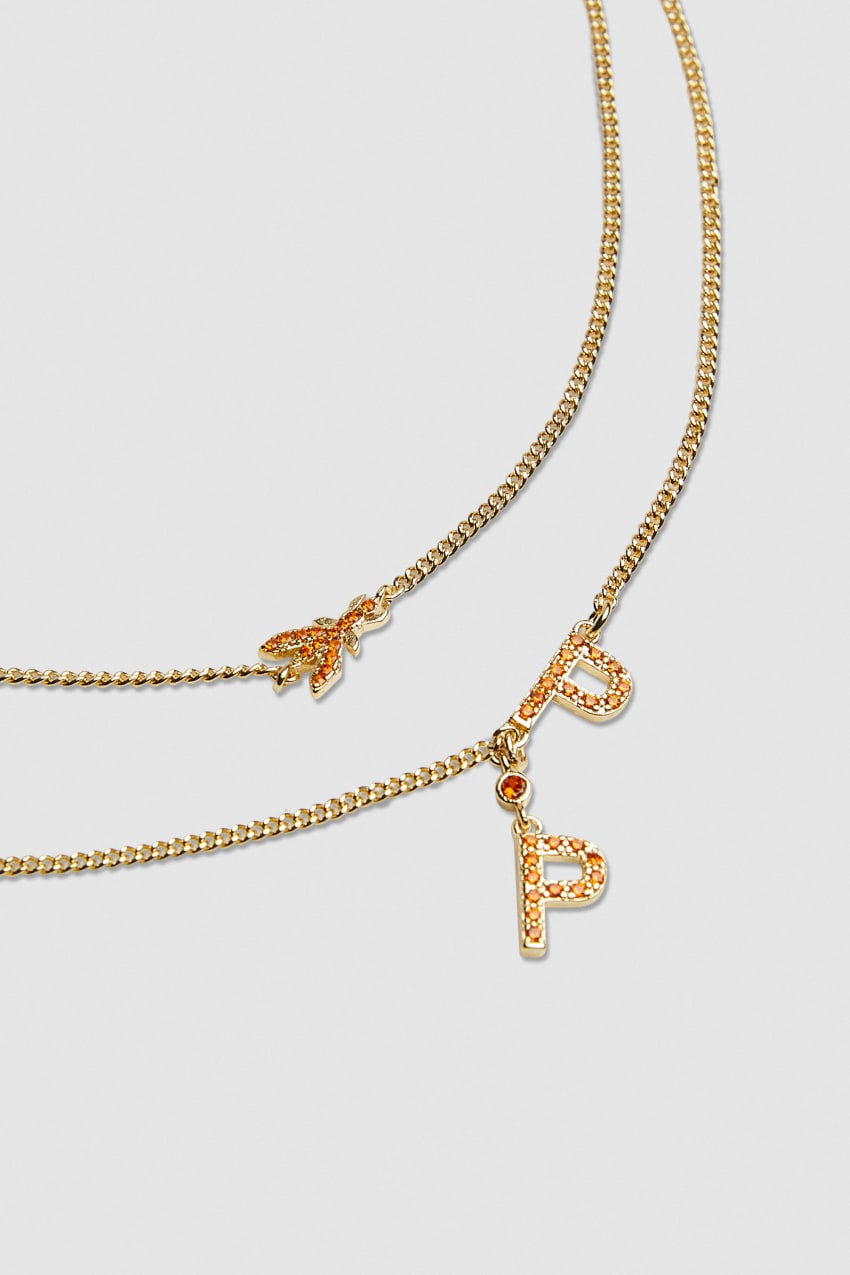 Patrizia Pepe Double Chain Brass Necklace Oranssi | BSF401695