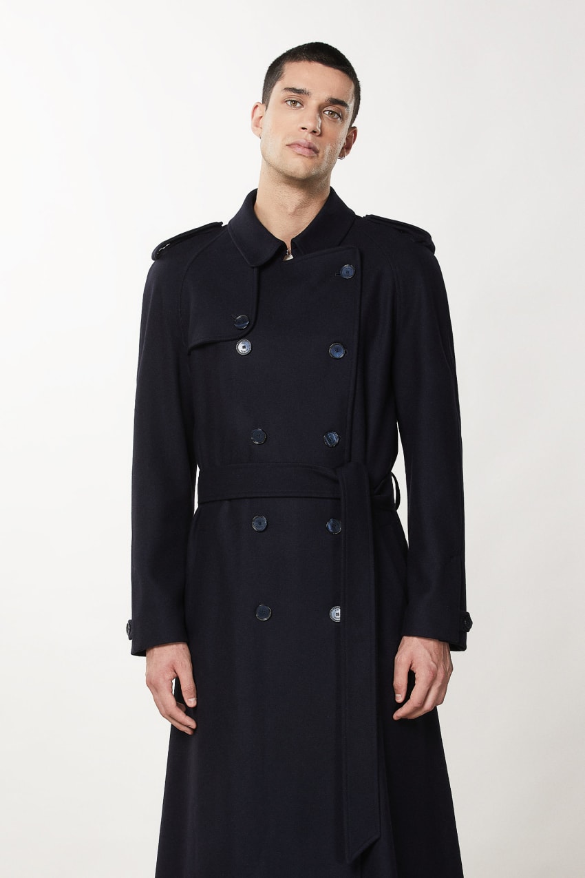 Patrizia Pepe Double-breasted Wool-blend Trench Coat Sininen | EWT320894