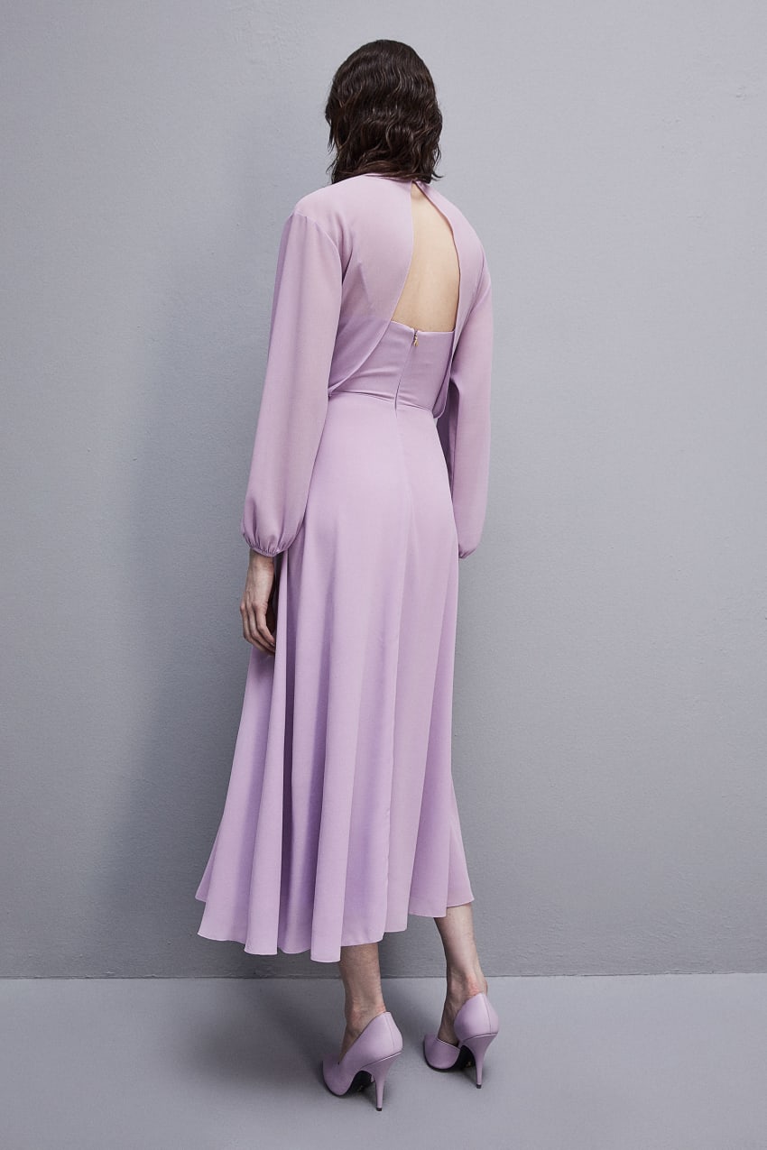 Patrizia Pepe Double-breasted-effect Dress With Soft Sleeves Violetit | RGQ207861