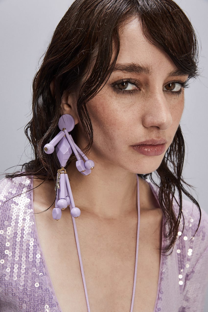 Patrizia Pepe Earrings With Techno Pop Fly Appliqué Pinkki | MVQ580196