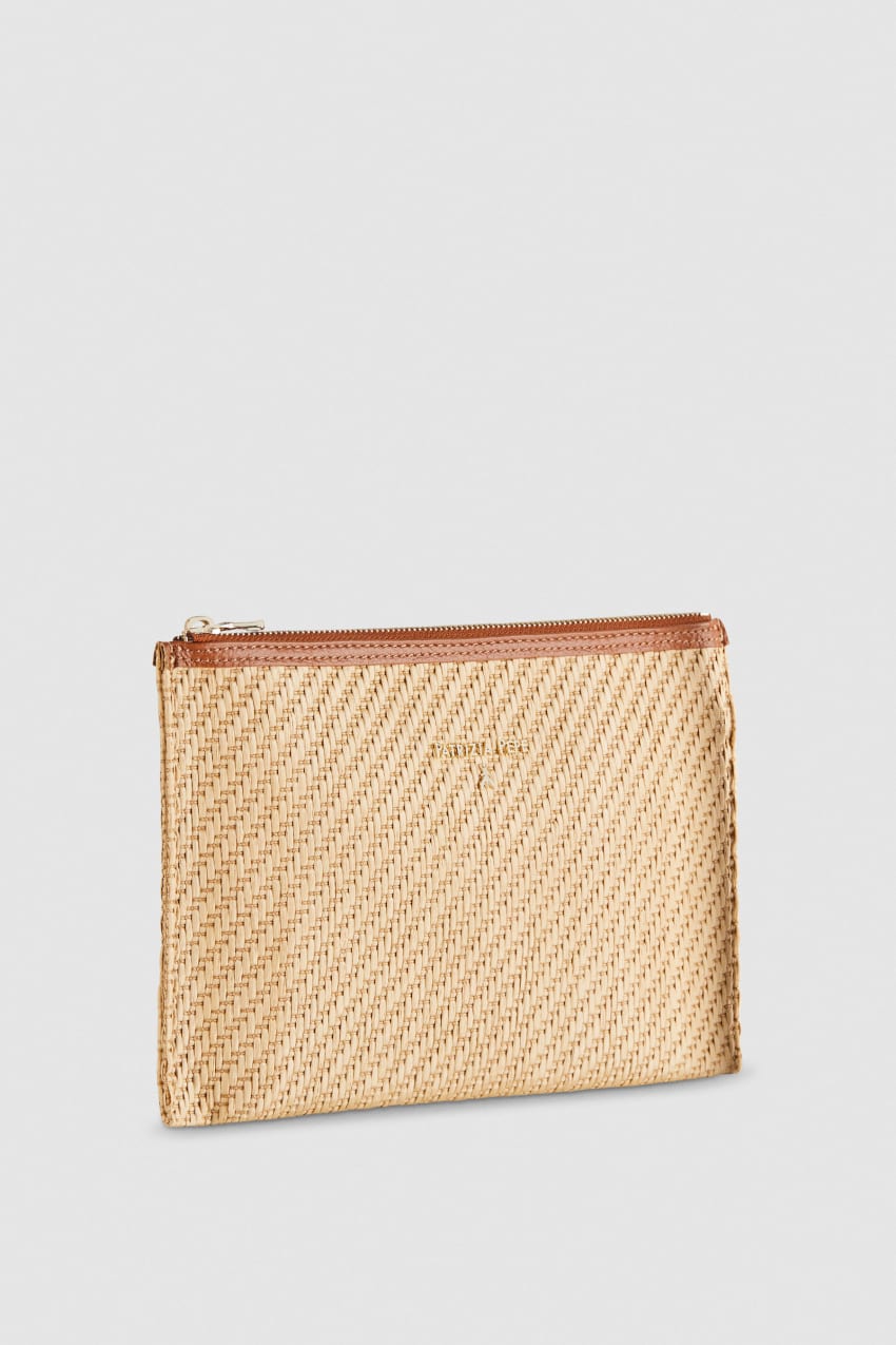 Patrizia Pepe Envelope Bag In Woven Fabric Ruskea | EOA546892