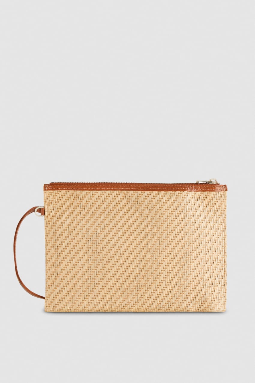 Patrizia Pepe Envelope Bag In Woven Fabric Ruskea | EOA546892