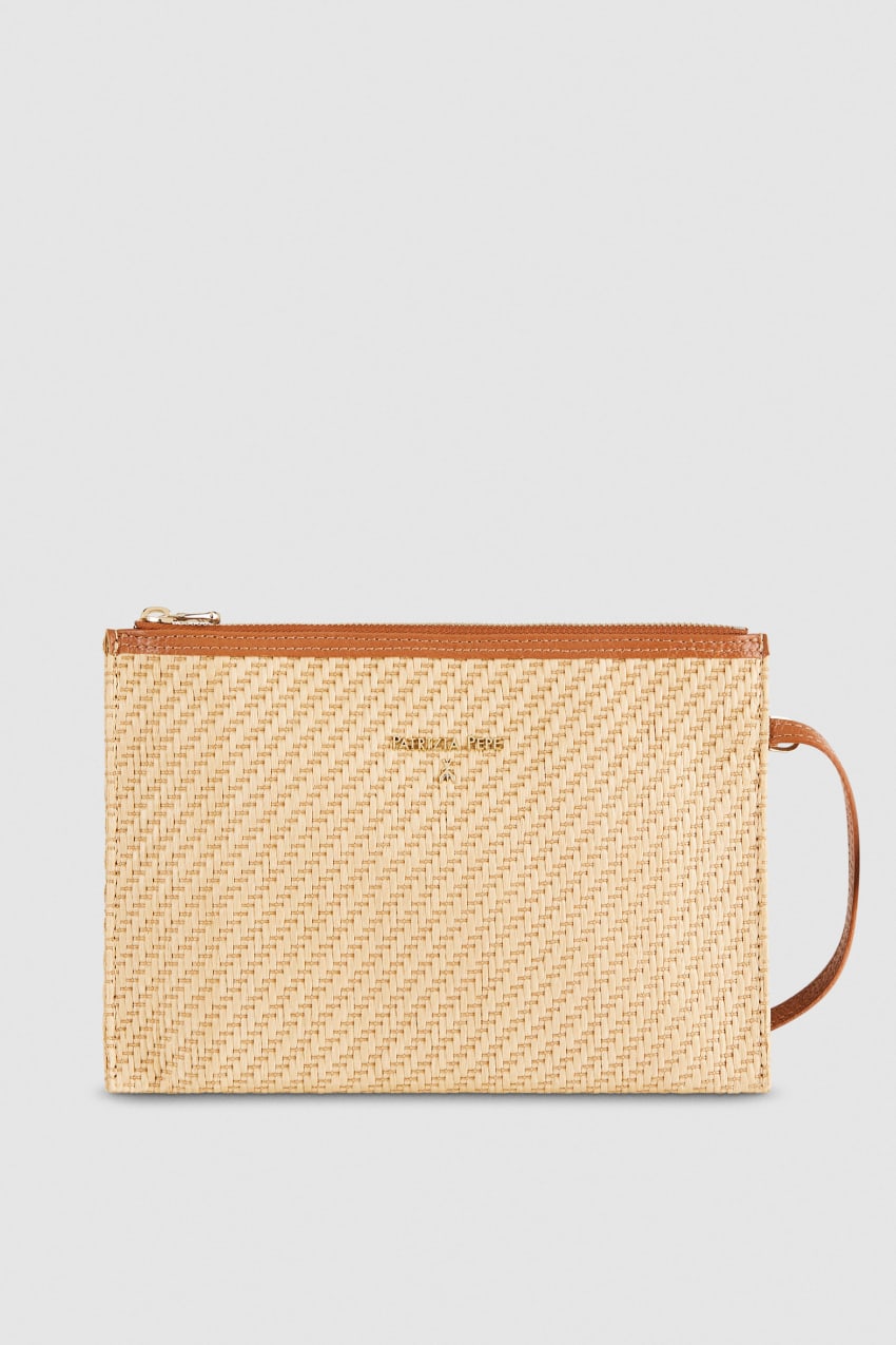 Patrizia Pepe Envelope Bag In Woven Fabric Ruskea | EOA546892