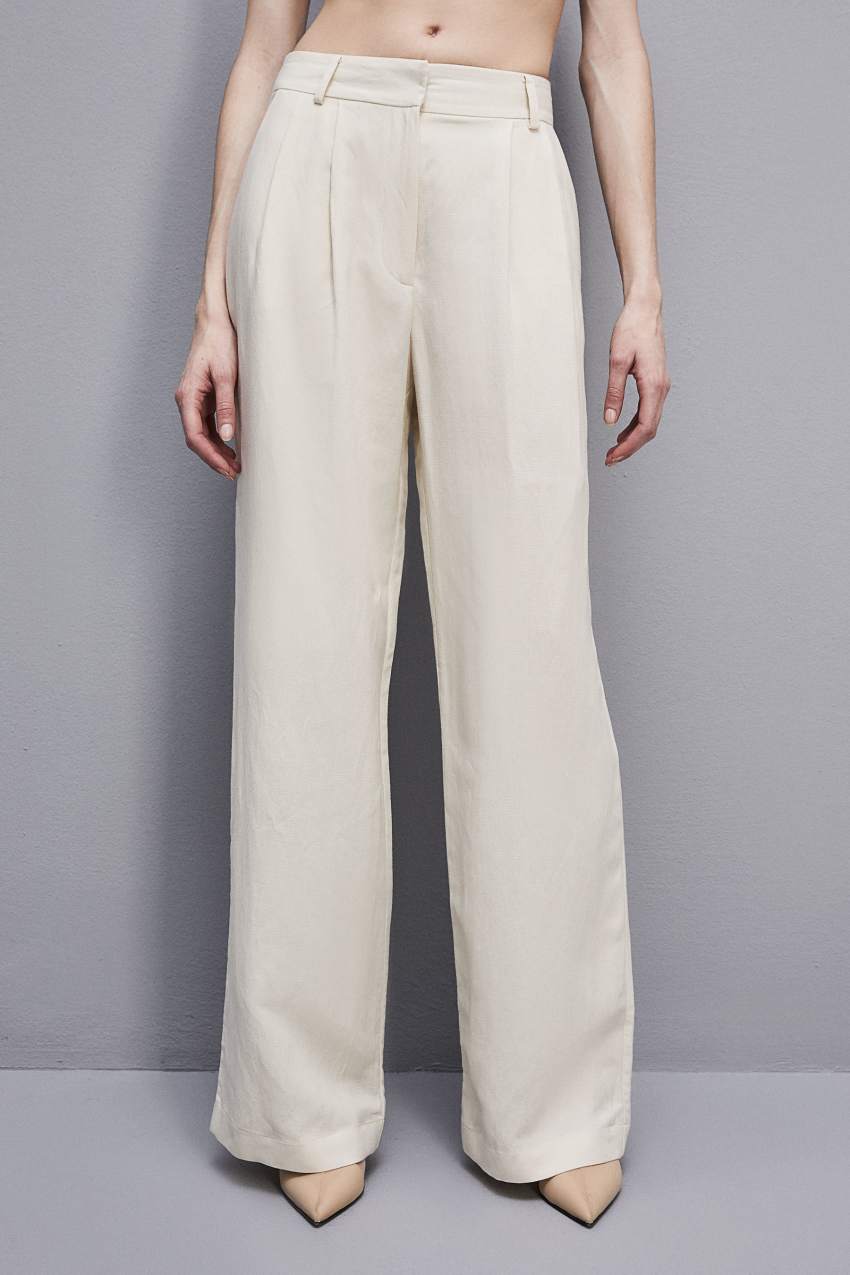 Patrizia Pepe Essential Certified Viscose Pants Valkoinen | XAY497563