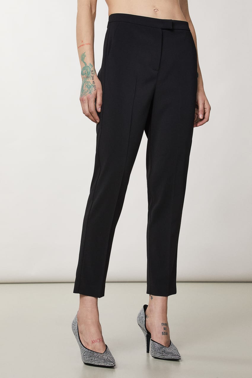 Patrizia Pepe Essential Cigarette Pants Mustat | GJD068593