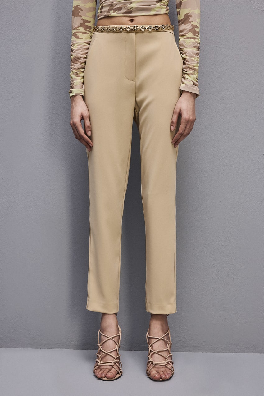 Patrizia Pepe Essential Cigarette Pants Beige | JMC609724