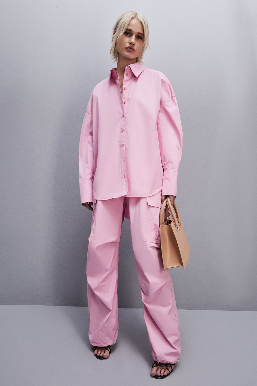 Patrizia Pepe Essential Cotton Over Shirt Pinkki | HLW349501