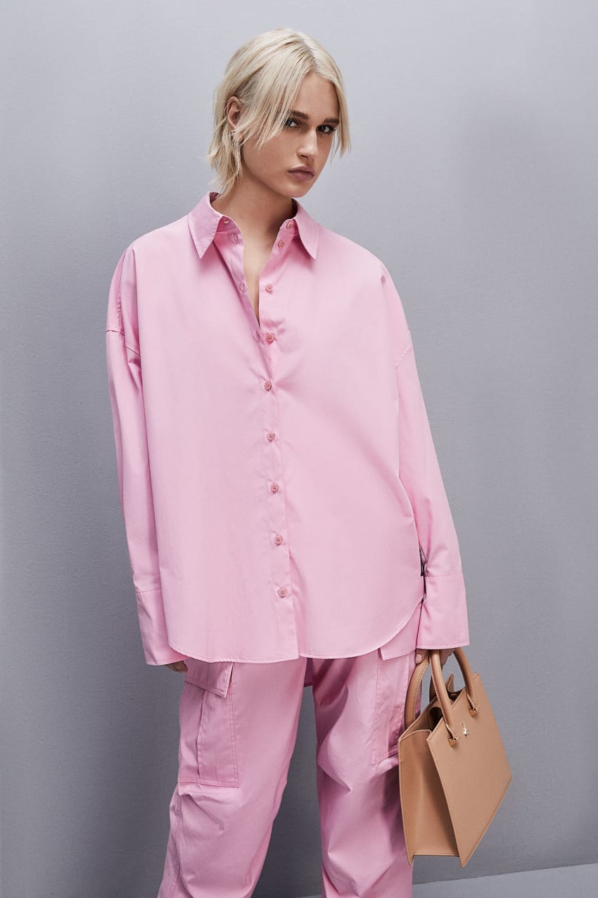 Patrizia Pepe Essential Cotton Over Shirt Pinkki | HLW349501