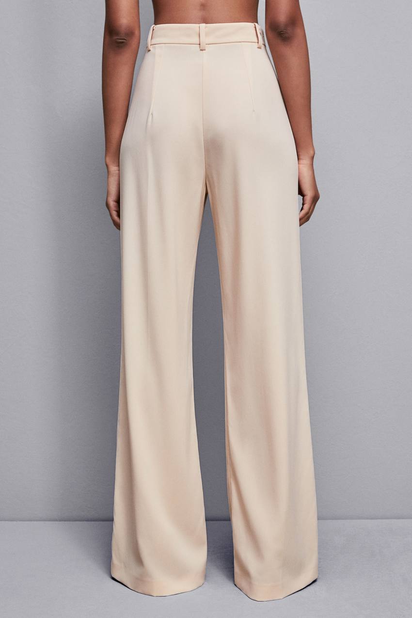 Patrizia Pepe Essential Crepe Palazzo-fit Pants Beige | ZAN409815