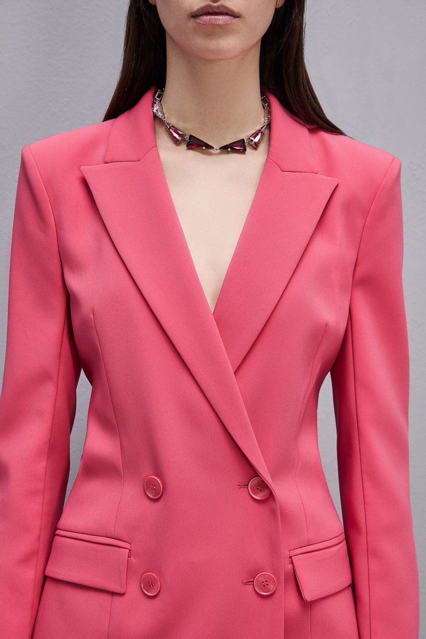 Patrizia Pepe Essential Double-breasted Suit Jacket Pinkki | QDL245103