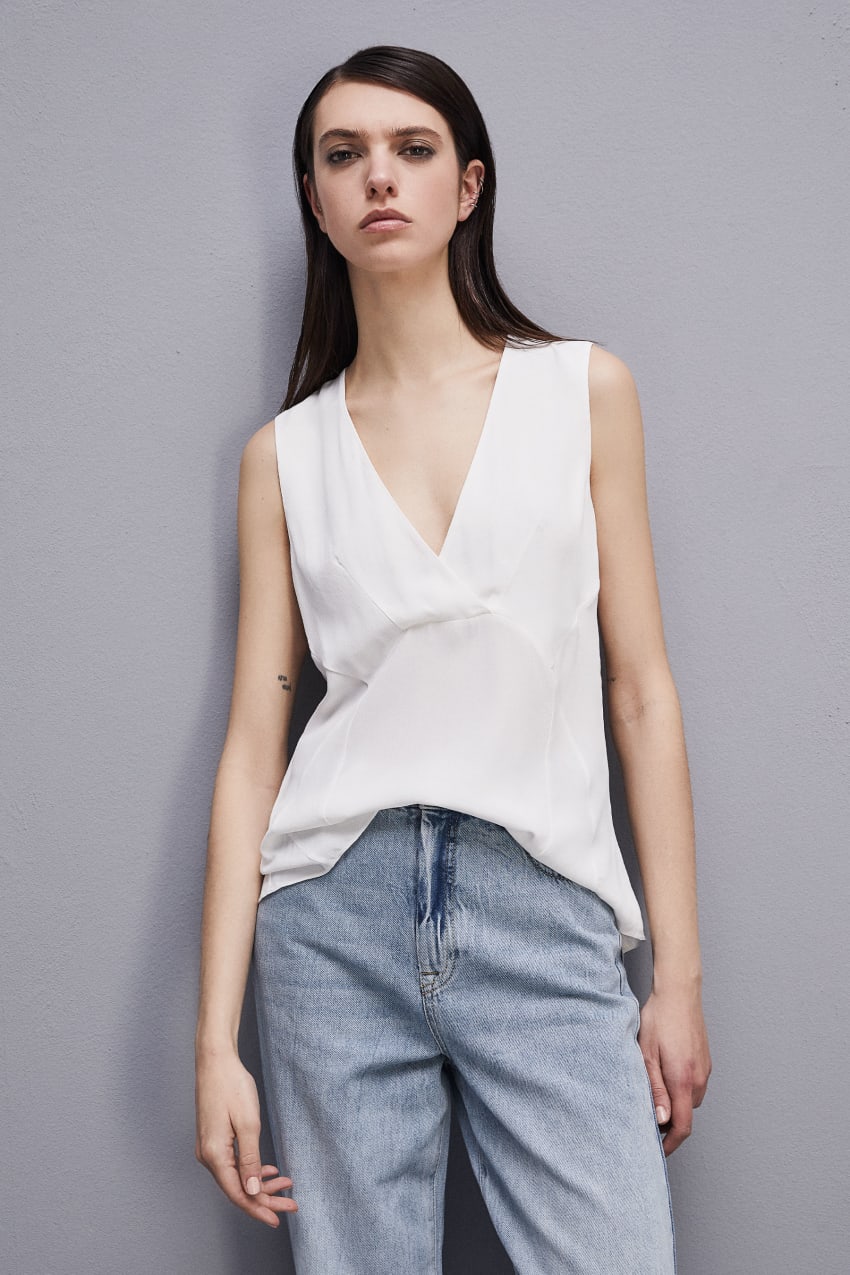 Patrizia Pepe Essential Sleeveless Top Valkoinen | SFL098427