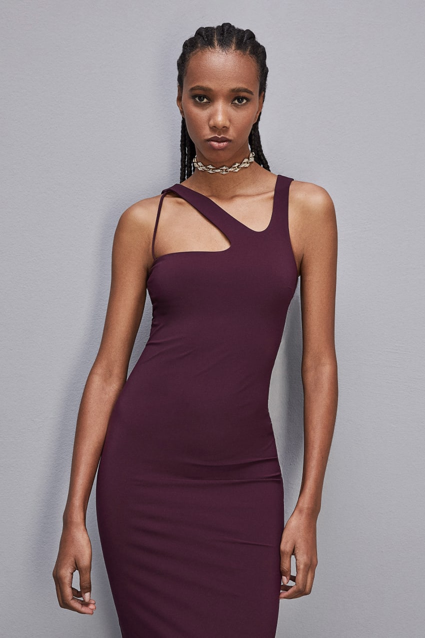 Patrizia Pepe Essential Stretch Jersey Sleeveless Dress Violetit | XMR048953