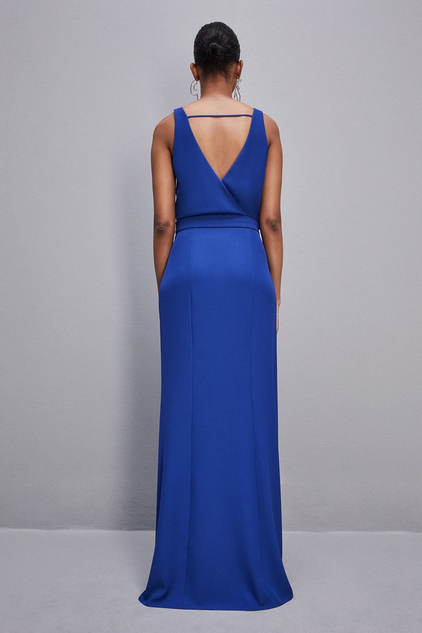 Patrizia Pepe Extra Long Soft Sleeveless Dress In Twill Vaaleansininen | NEP479153