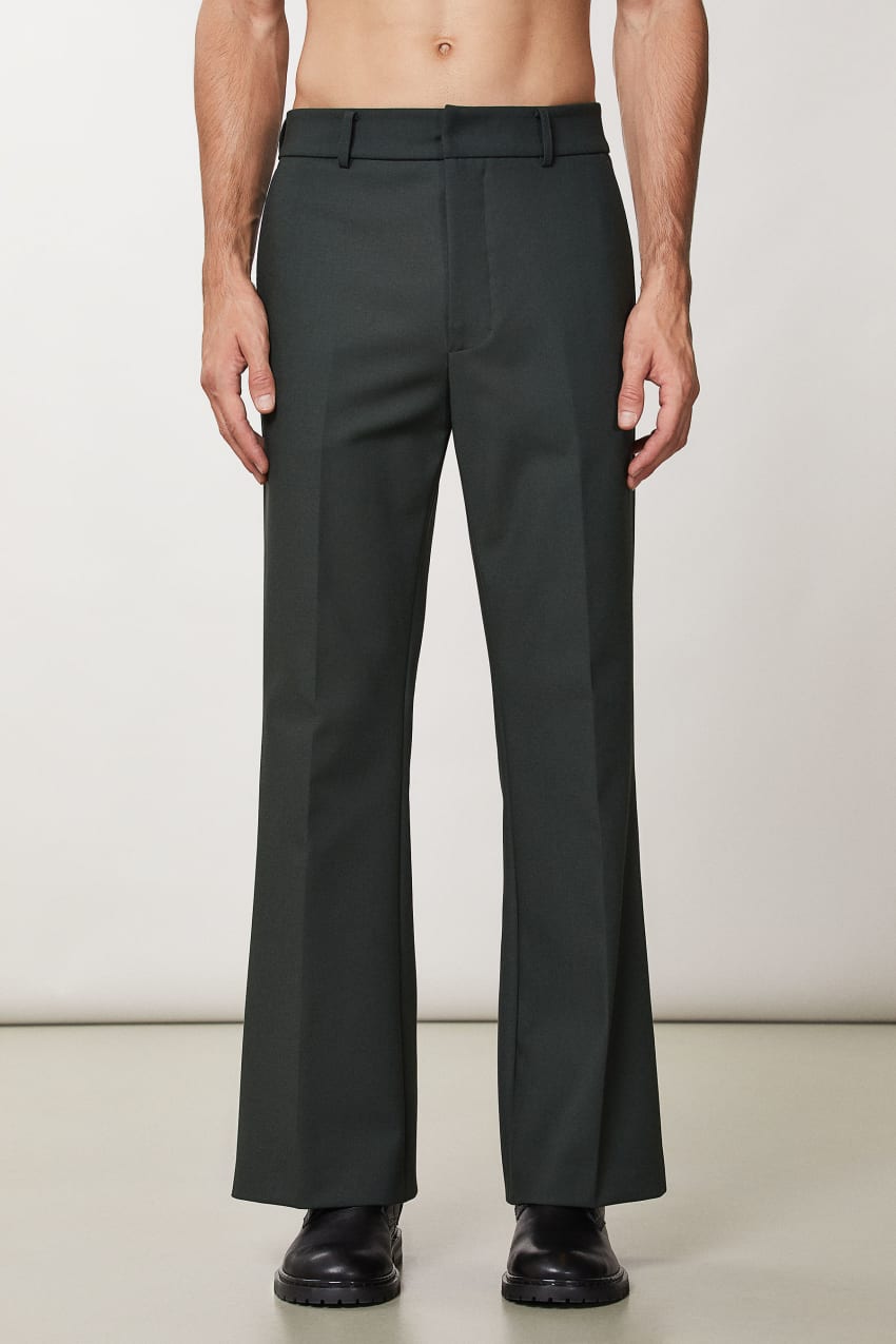 Patrizia Pepe Flare Pants In Technical Fabric Vihreä | HRM654132