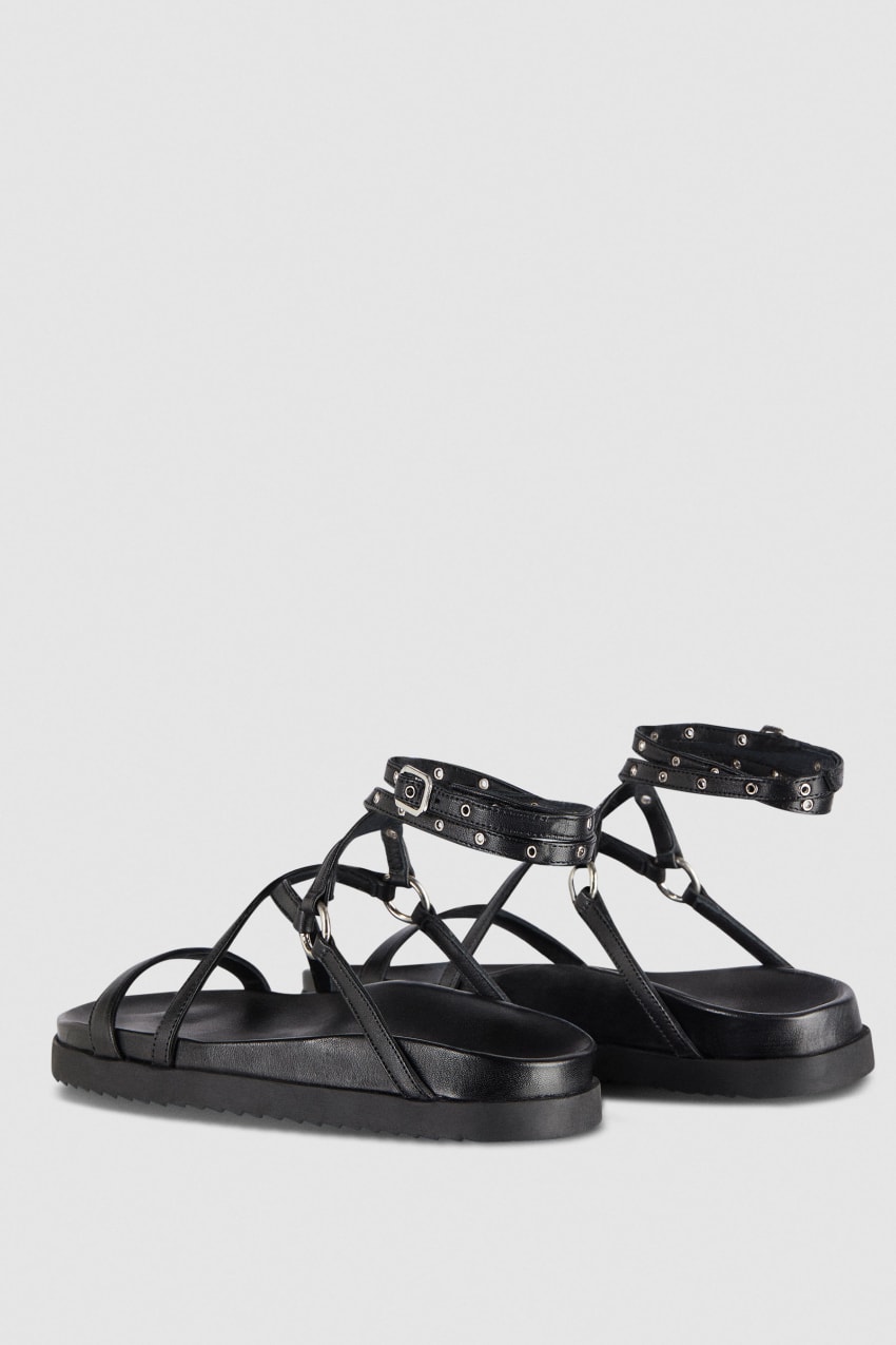 Patrizia Pepe Flat Sandals With Laces Mustat | XJH147356