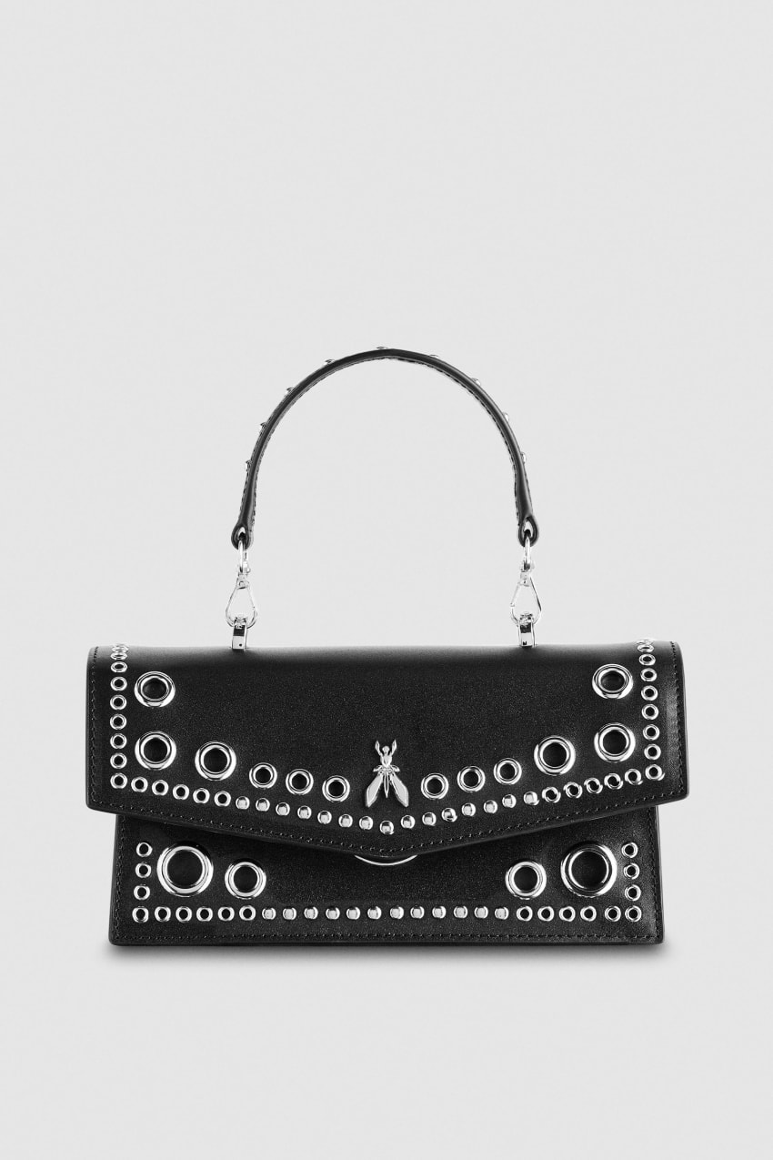 Patrizia Pepe Fly Bamby Eyelet Bag Mustat | IVB374152