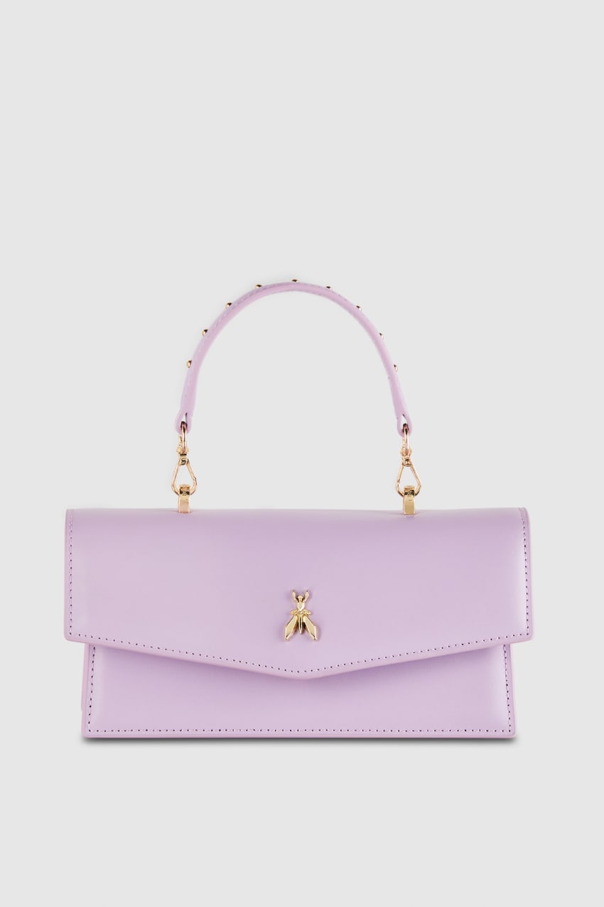 Patrizia Pepe Fly Bamby Leather Shoulder Bag Violetit | DPA269345