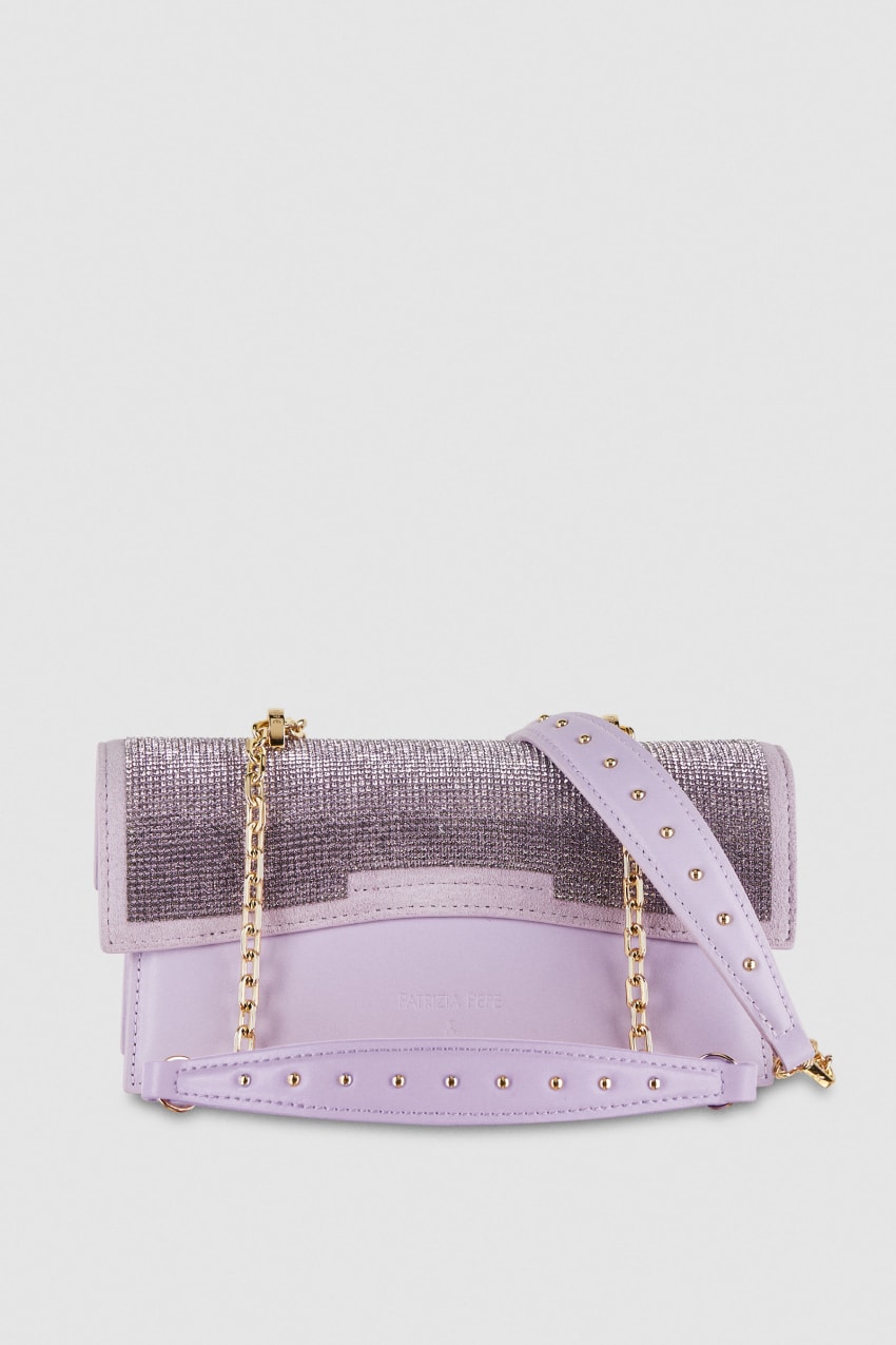 Patrizia Pepe Fly Bamby Shoulder Bag With Rhinestones Pinkki | CAO948130